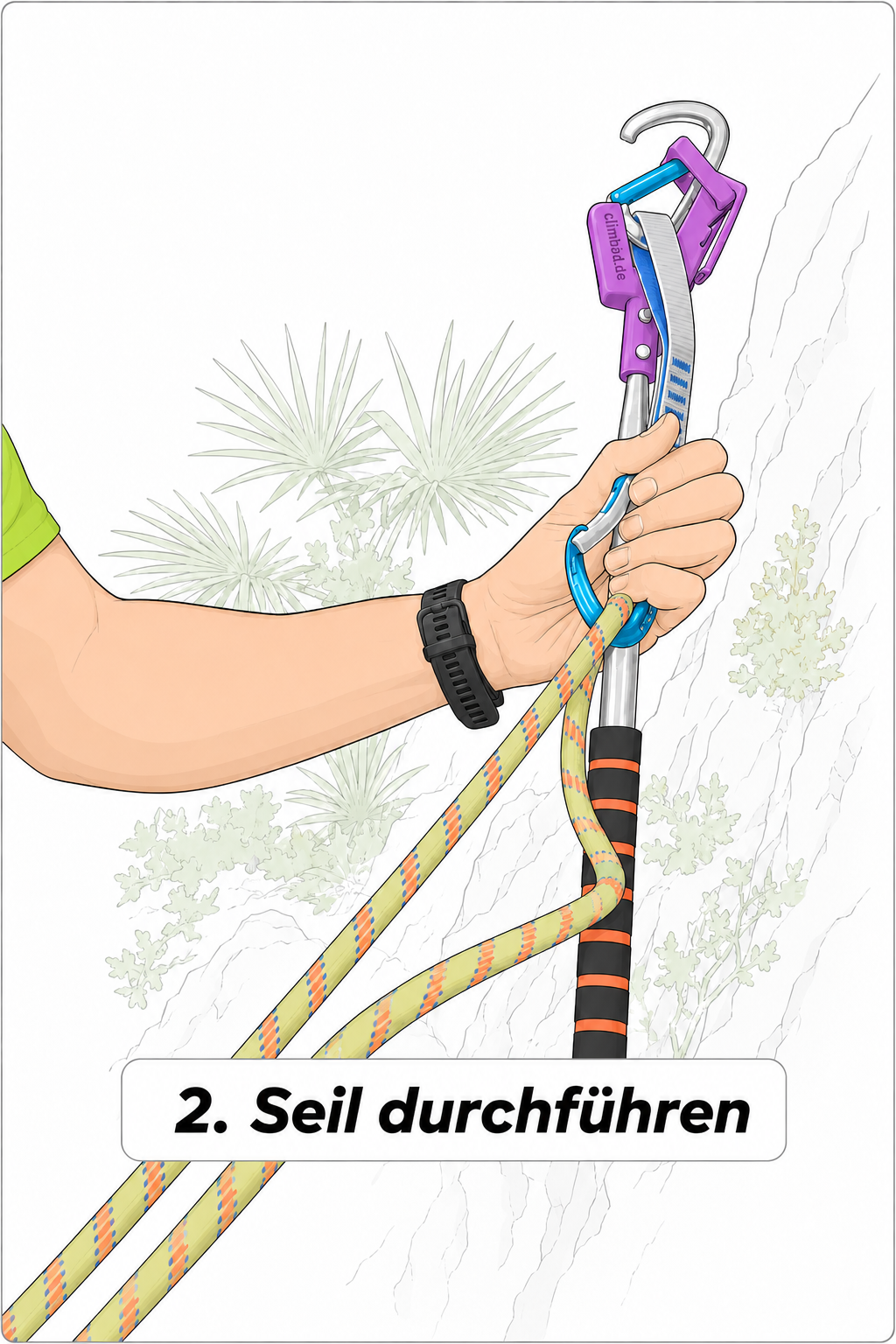 Schritt 2: Seil durch die Schlinge fuehren