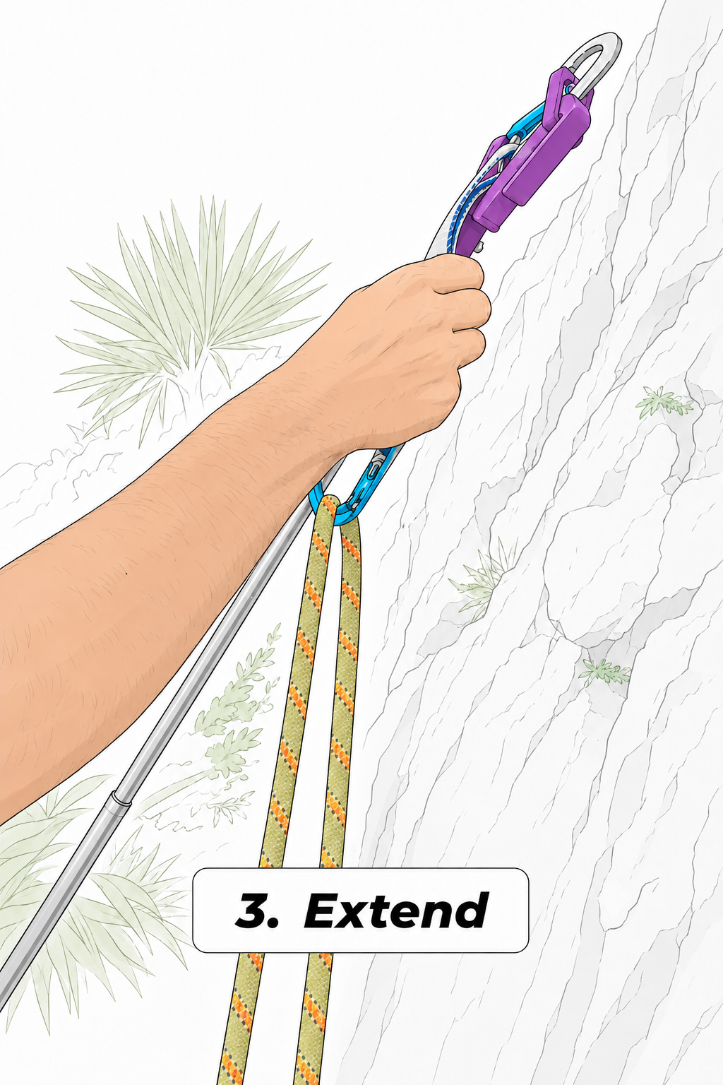 Step 3: extend the Clipstick toward the bolt